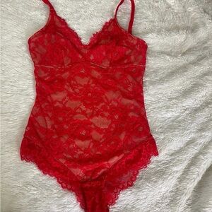 Red Lace Chemise/bodysuit faja